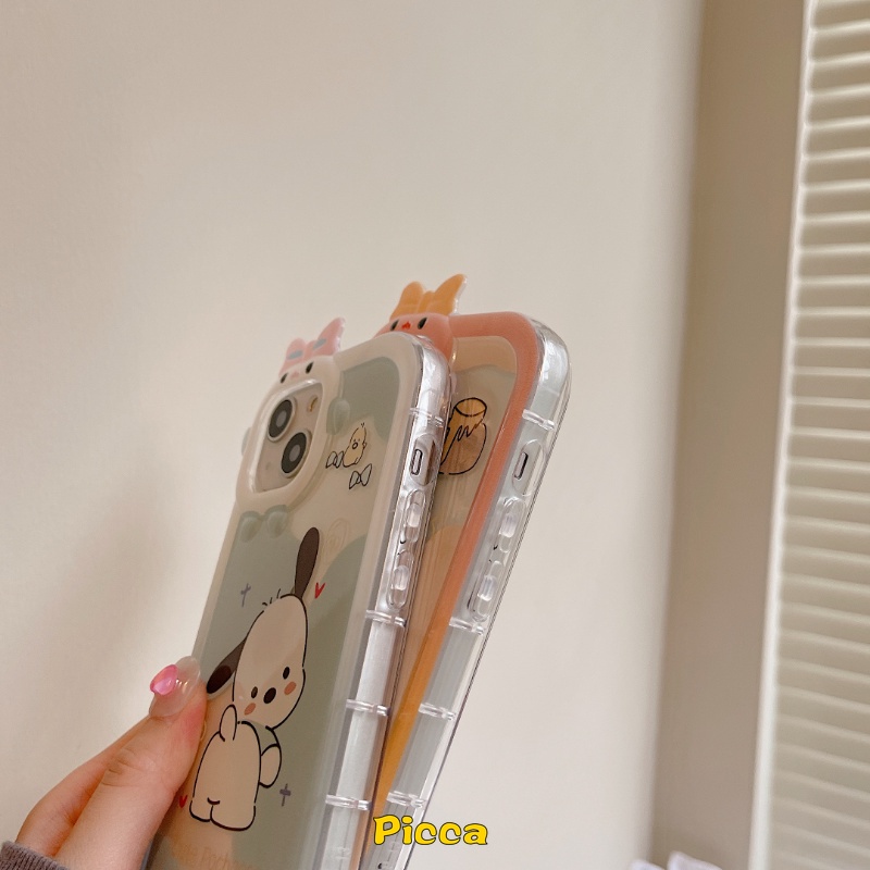 Casing Lensa Little Monster 3D Redmi A1 9 10 A1+9T 10A 9A 9C 10C 9C NFC Note9 8 11Pro+10 11s 10 Pro Max Plus PO CO M3 X3 NFC Pro Mi 11Lite Pochacco Winnie Lucu Tempat Case Pooh