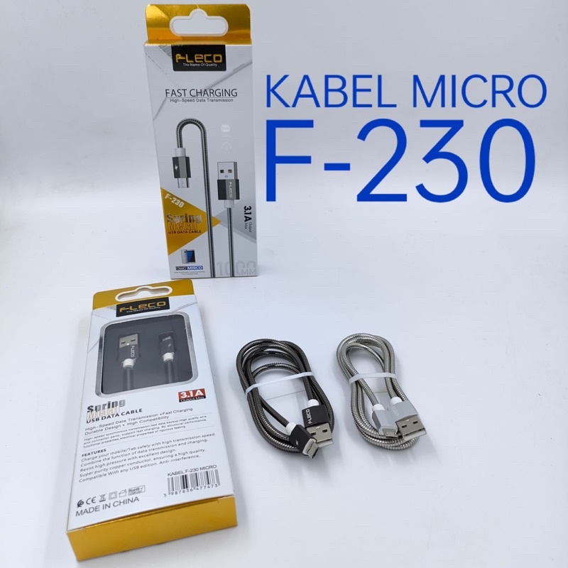 Kabel Data Fleco F230 Metal Micro Type C Fast Charger Promo Sen