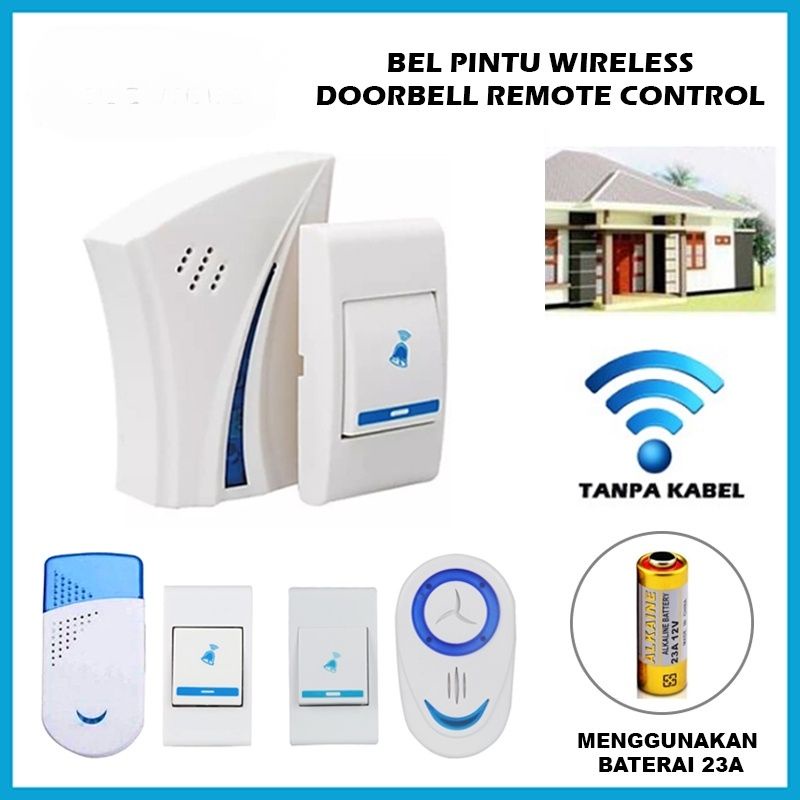 Bel Pintu Rumah V-ZORR Doorbell Chime Wireless + Remote Tanpa Kabel VZORR Range 100M