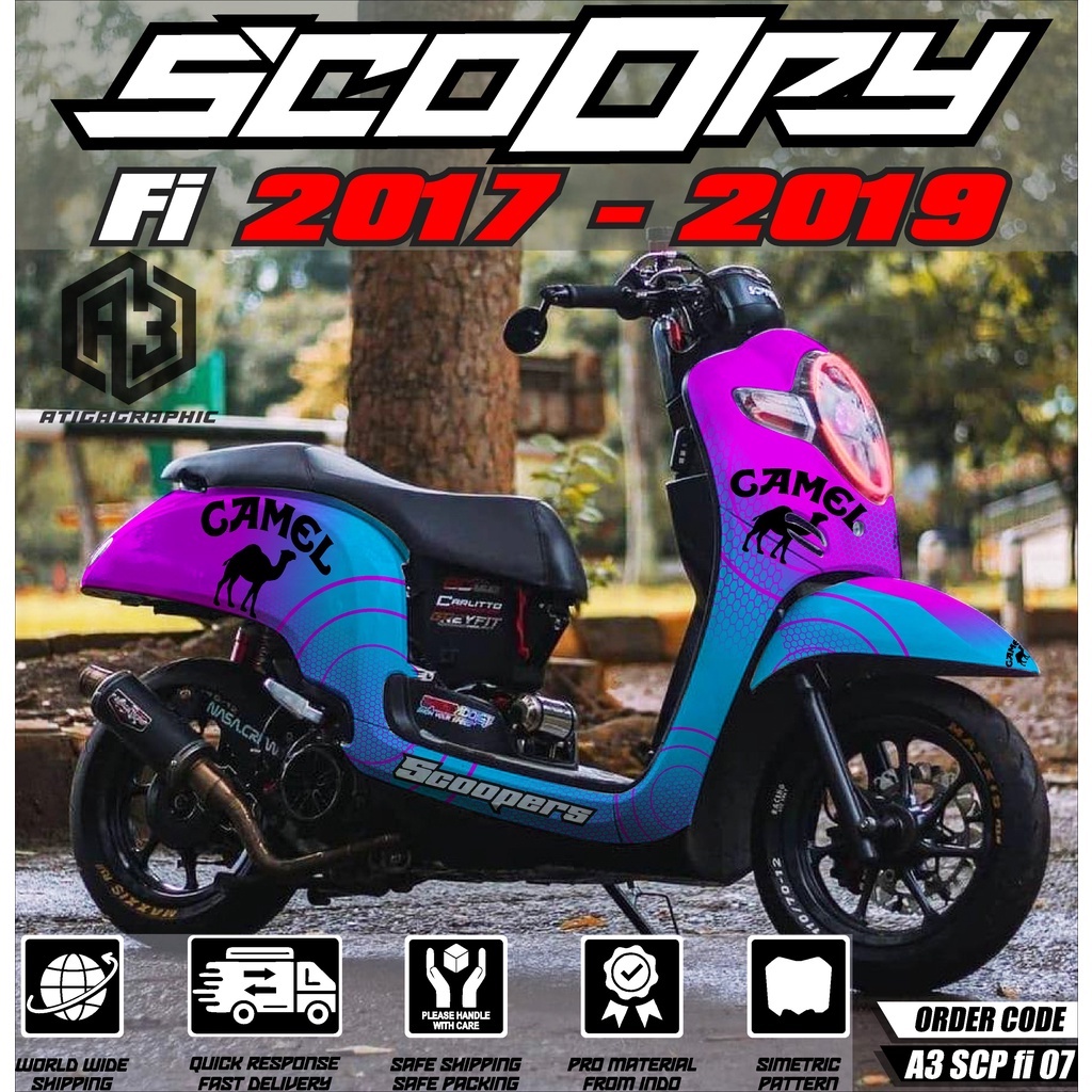 Decal Sticker Scoopy 2017 2018 2019 2020 decal scoopy full body Full Blok Sticker Scoopy Dekal New F