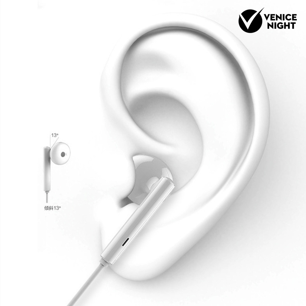 (VNEP) (Berkabel) 3.5mm Plug Setengah In-Ear HiFi Noise Reduction Earphone Headset dengan Mic