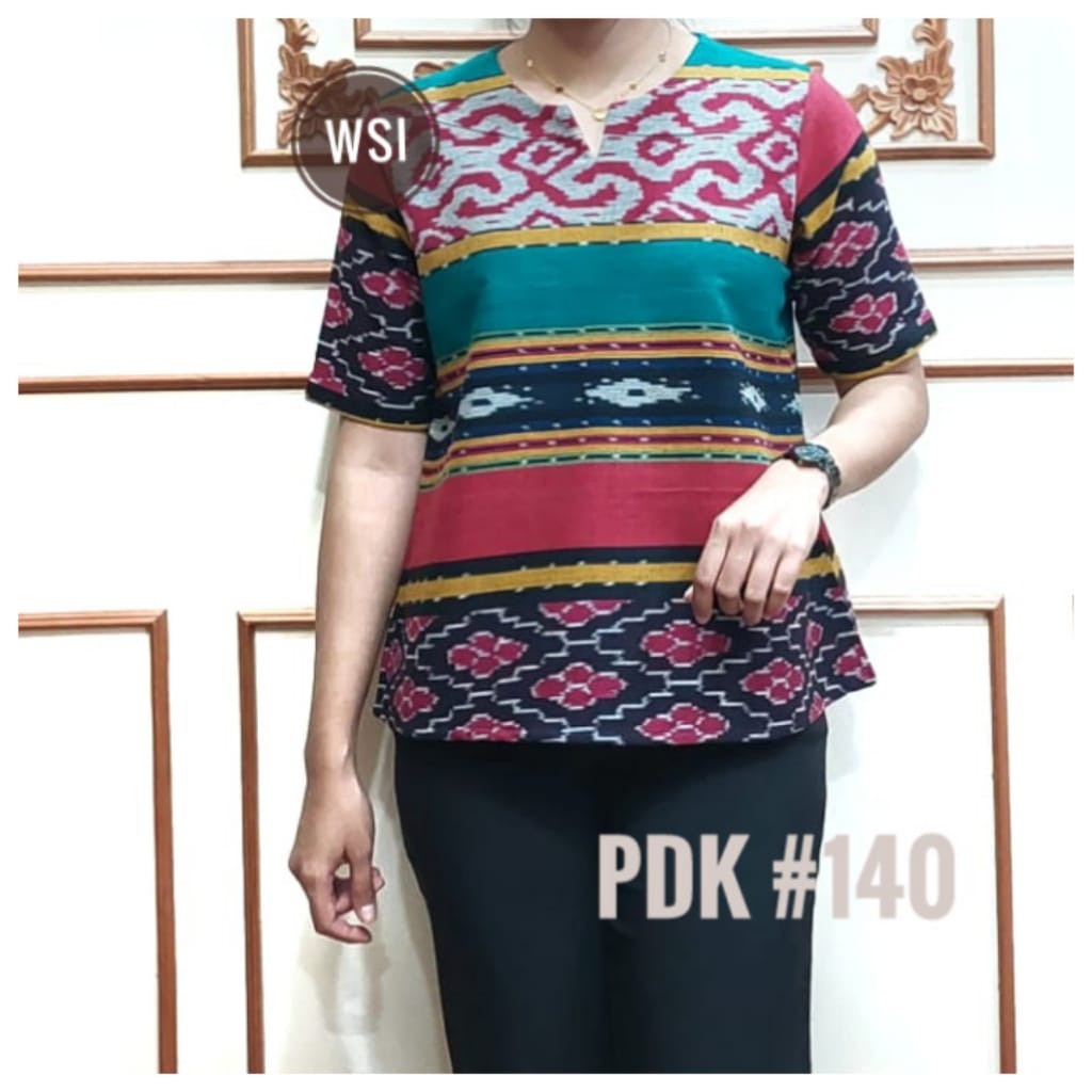 TERBARU Blouse Tenun Asli Jepara Lengan Pendek 140-144
