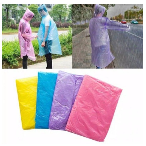 JAS HUJAN PONCO TERUSAN DEWASA PLASTIK RAINCOAT ANTI AIR