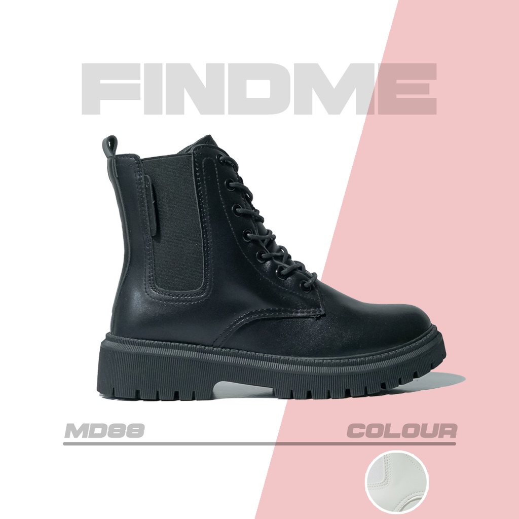 SEPATU BOOTS WANITA BERTALI KOREAN MODEL STYLE BAHAN PU BERKUALITAS IMPORT MD88