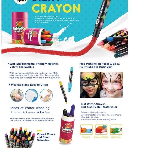 

ORIGINAL Joan Miro Babyroo Silky Crayon 6 Colors Face Painting Krayon