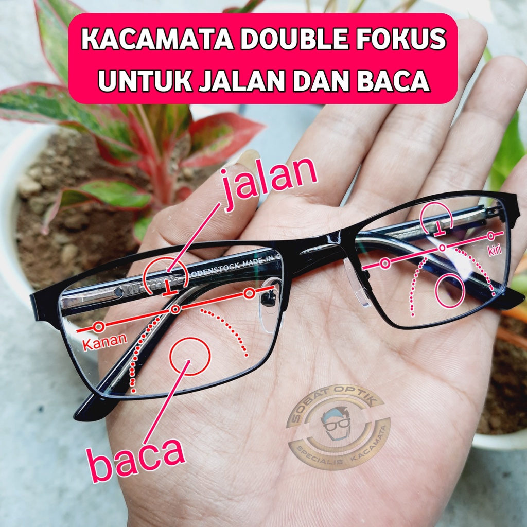 Kacamata progresif kryptok untuk jalan dan baca