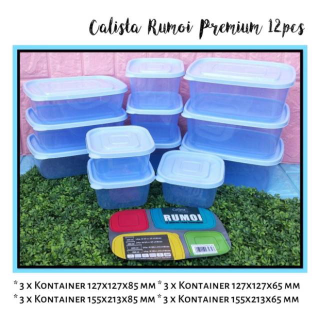 [1.000gr] LT - [ RUMOI ] NEW TERBARU CALISTA OTARU RUMOI 1 SET 12PC Sealware AIRTIGHT toples makanan kotak set premium FOOD KONTAINER KULKAS CONTAINER