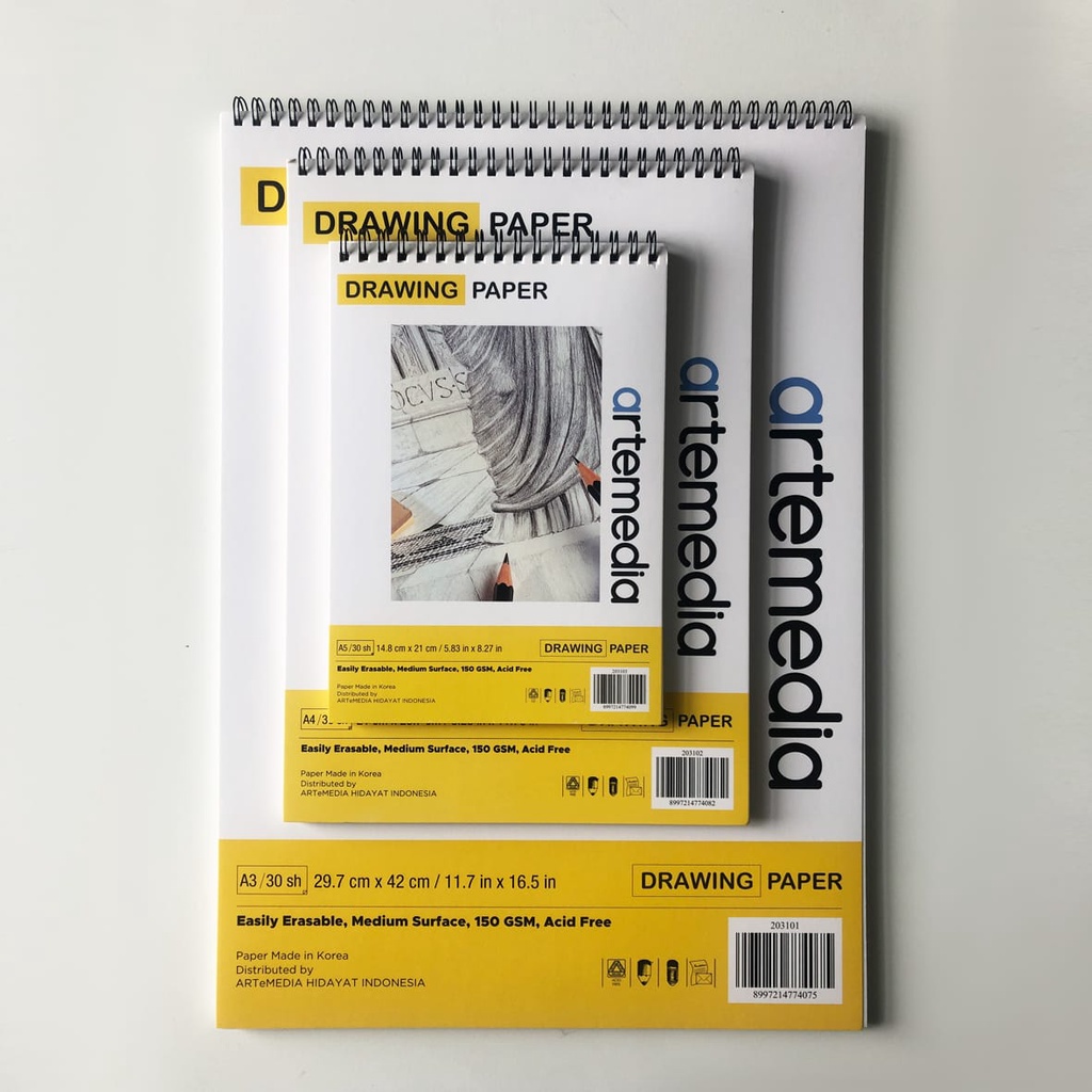 

artemedia a5 drawing book wirebound 150 gsm 30 sheet