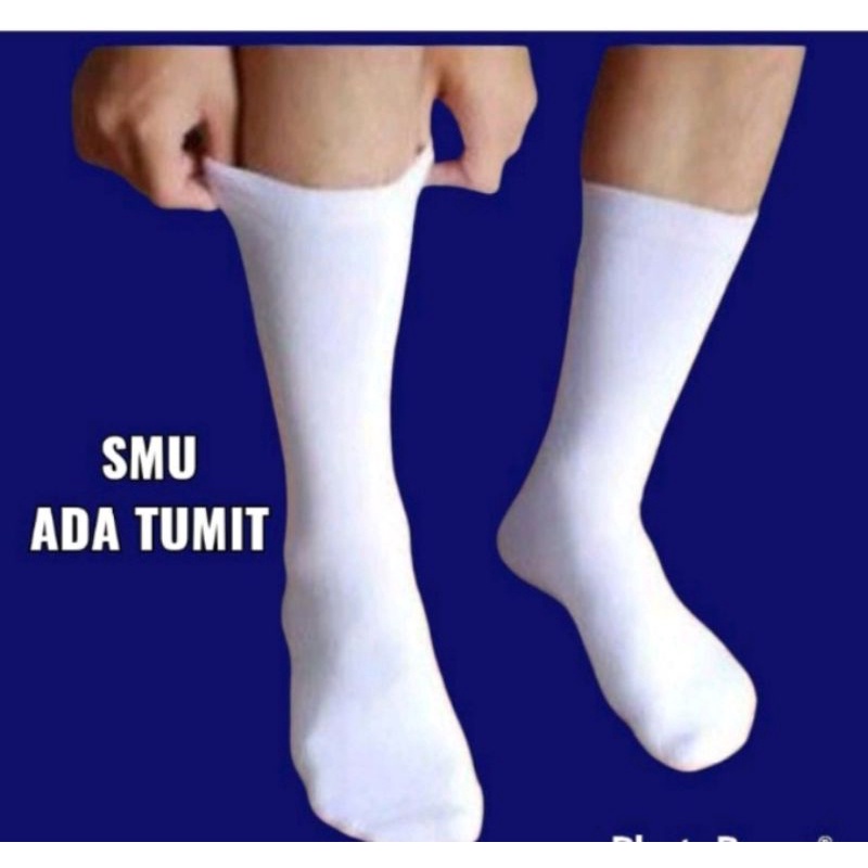 kaos kaki sekolah putih polos SD SMP SMA panjang sebetis / bahan cotton spandex lembut dan sangat nyaman dipakai