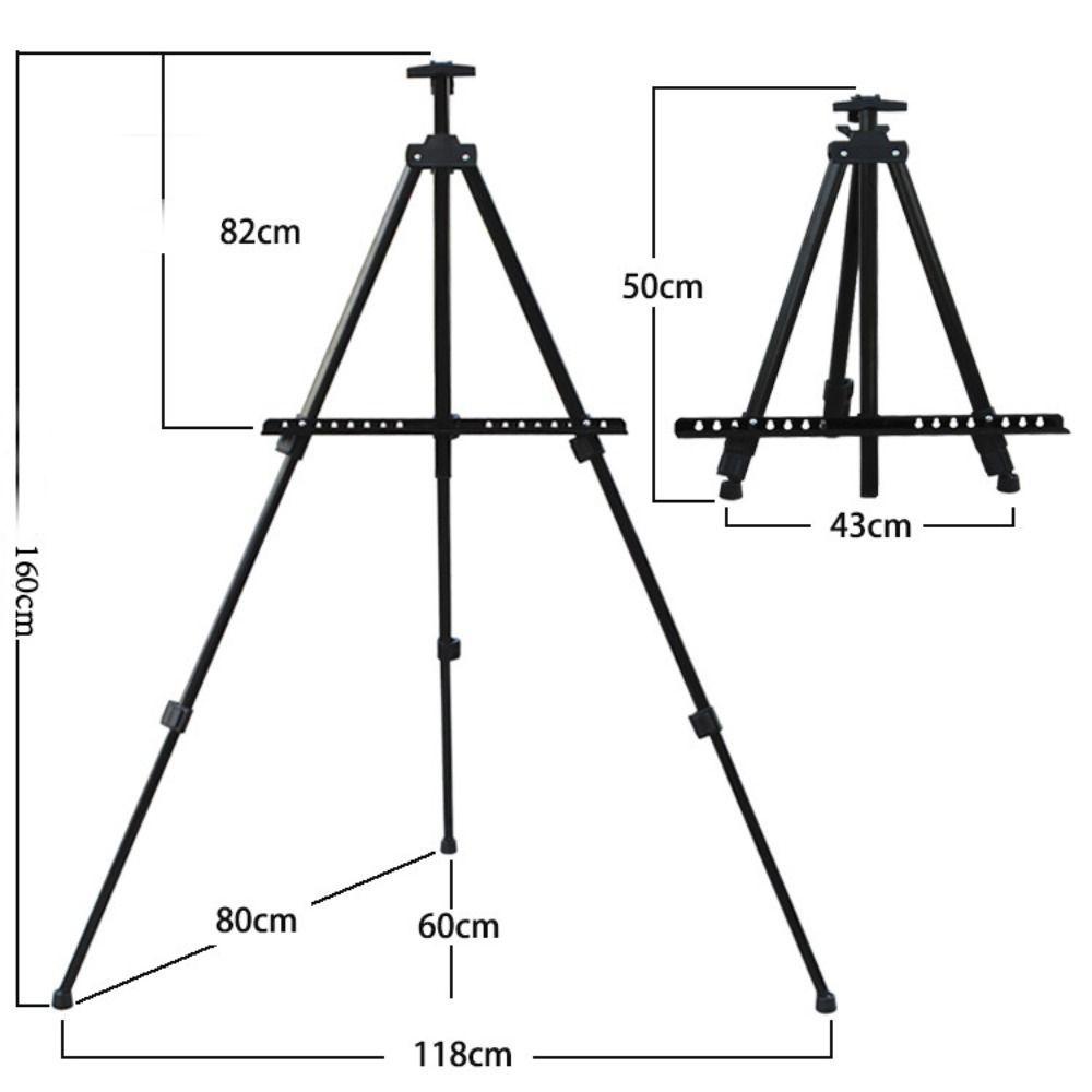 Mxbeauty Sketsa Kuda-Kuda Stand Artis Adjustable Poster Artwork Tanda Tripod Gambar Lipat Metal