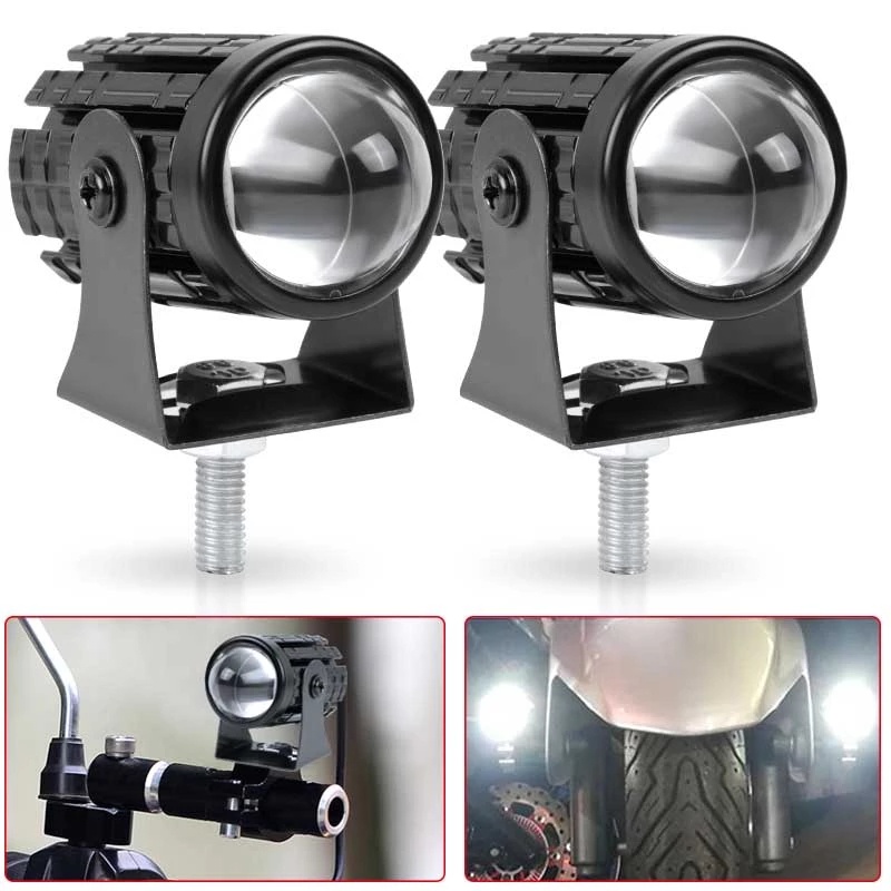 Lampu Depan LED Proyektor Lensa Ganda Universal Untuk Motor ATV Skuter