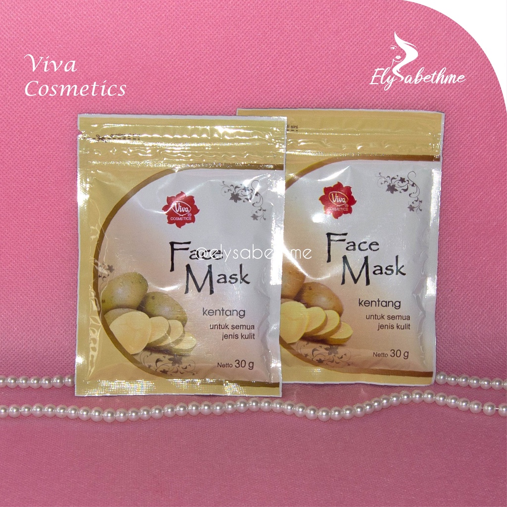 ✿ELYSABETHME✿ (🆅🅸🆅🅰) Viva face masker wajah bubuk mask organik untuk kulit kering berjerawat bahan alami organik queen kosmetik