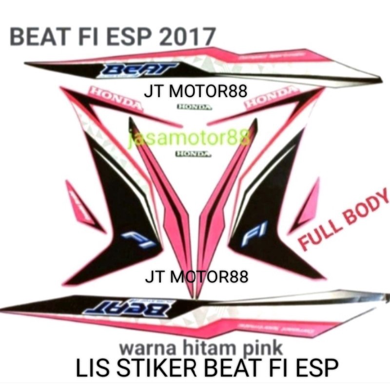 LIS BODY STIKER BEAT FI ESP 2017 WARNA PINK BLACK