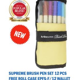 

ARTLINE SUPREME BRUSH PEN SET 12 COLOURS FREE ROLL CASE EPFS-F/BP12RP1