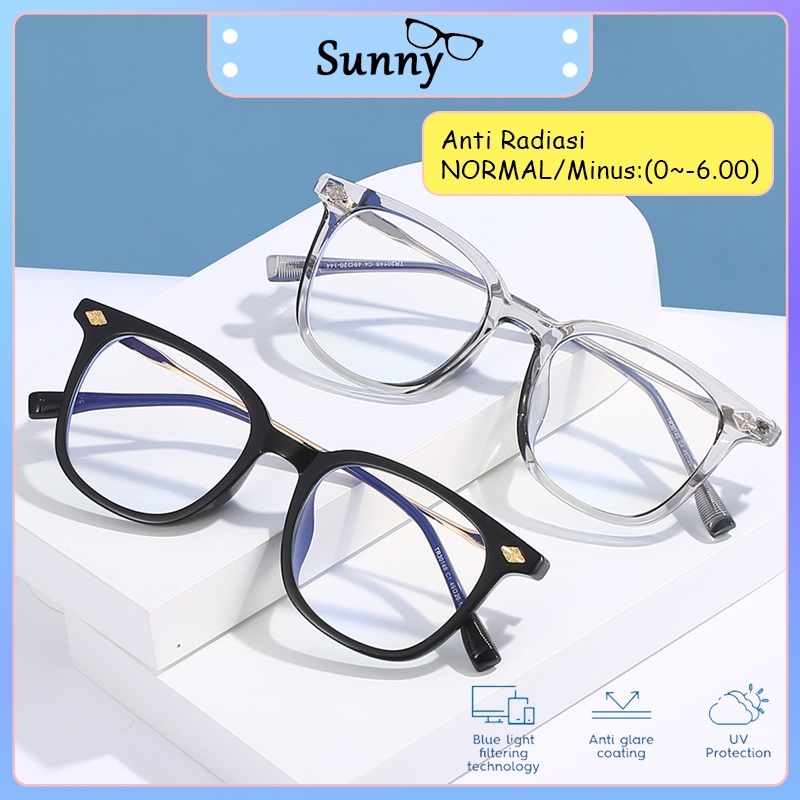 Frame Kacamata Anti Radiasi Blueray Minus Wanita Pria Cowok -1/-1.5/-2/-2.5/-3/-3.5/-4/-4.5/-5/-5.5/