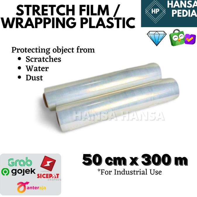 

plastik wrapping / stretch film 50 cm x 300 mtr x 0.17 mic MURAH