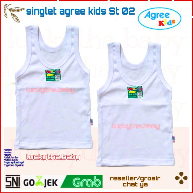 grosir 6pcs-singlet AGREE  ST 02 ,SF 019,sf 040 S.M.L.XL / SINGLET BAYI &amp; SINGLET ANAK AGREE KIDS / KAOS KUTANG AGREE 019