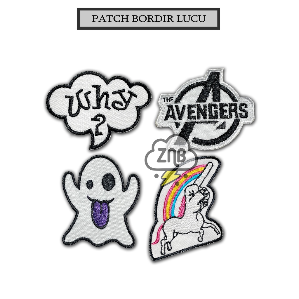 PATCH KARAKTER LUCU EMBLEM BORTIR TEMPELAN JAHIT AKSESORIS OUTFIT