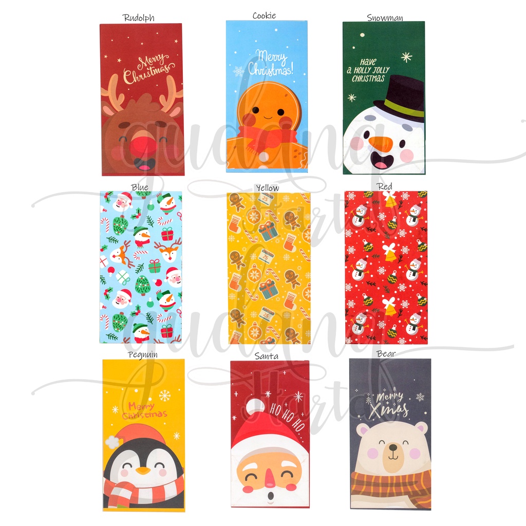 Paper Bag Natal Mini Lucu Tas Bungkus Kado Christmas Motif Bear Cookie Penguin Santa GH 507814