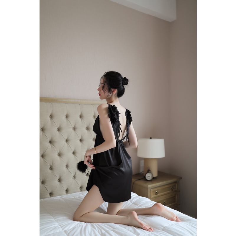 KODE 1288 - Pakaian Lingerie Sexy Baju Hot Wanita Dewasa Bahan Lace Tipis Piyama tidur Longnight kimono tricot satin menggoda premium original termurah import