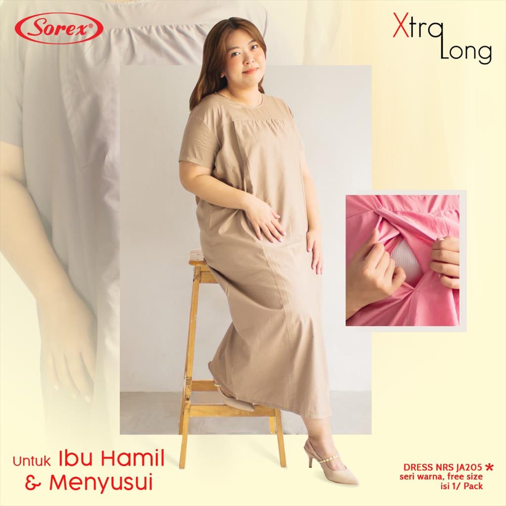 SOREX (1pcs) Dress Menyusui / Daster Untuk Ibu Hamil Dan Menyusui Katun Freesize JA 205 JA 206