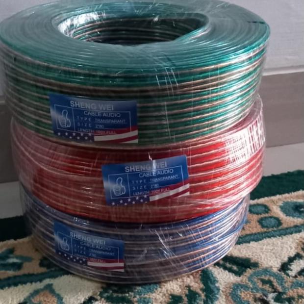 KABEL LISTRIK TRANSPARAN SERABUT 2X80 100METER - 2x80 100 yard
