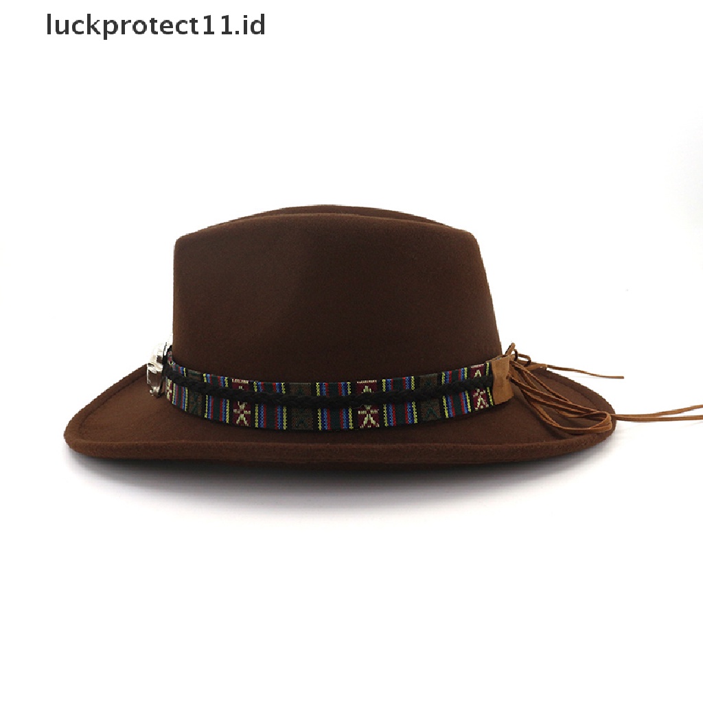 Topi Fedora Bahan Wol 100% Gaya Barat Untuk Musim Panas  .