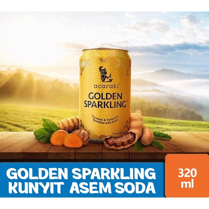

Acaraki Golden Sparkling 320ml 320 ml jamu kunyit asam asem soda