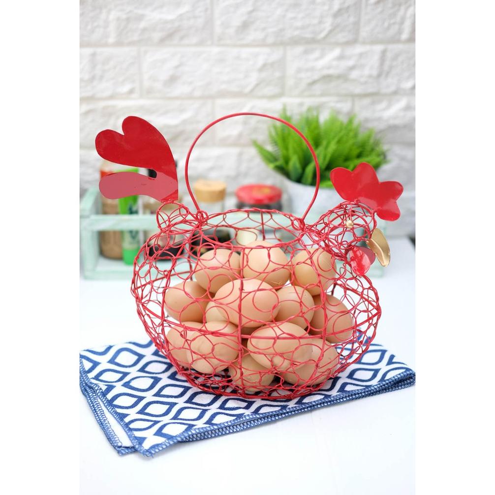 1023 Keranjang Telur ayam Gantung uk D / XXL muat 26 telur ayam warna Merah, cakepp