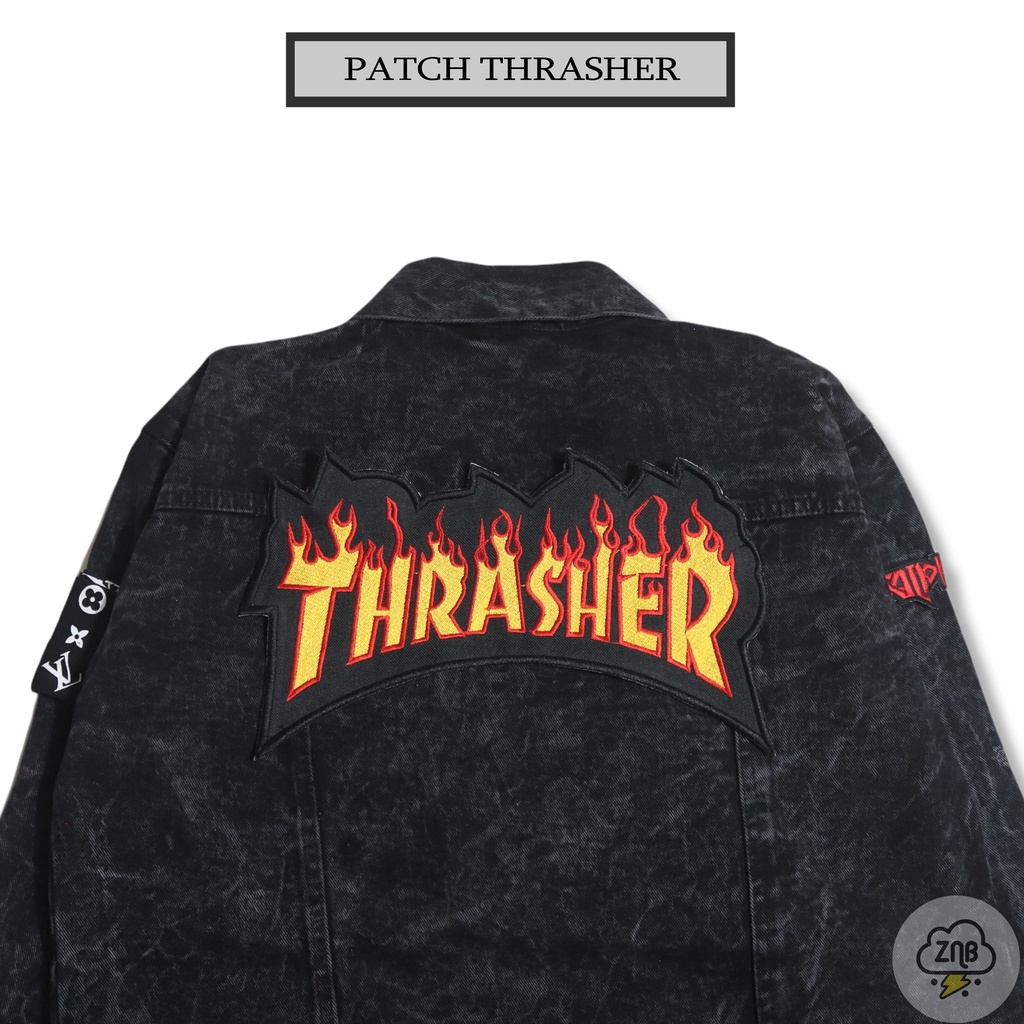 Backpatch back patch emblem bordir thrasher besar patch brand patch musik