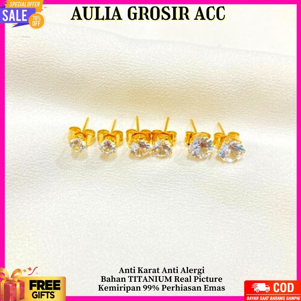 Anting Tusuk Wanita Mata Satu Titanium Anti Karat Korea Perhiasan Titanium Anting Anting Tusuk Antin
