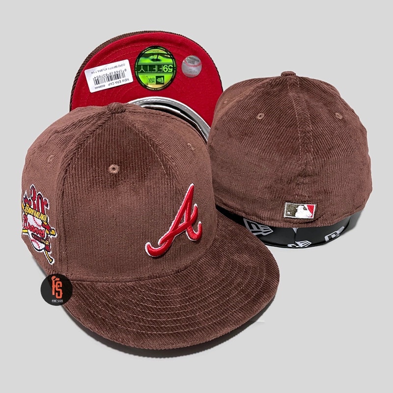 TOPI NEW ERA ORIGINAL 5950 COR 30TH ANNIV ATLANTA BRAVES COFFEE UV RED