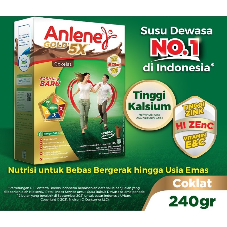 

ANLENE GOLD 5X ORI/VANILLA/COKLAT 240G