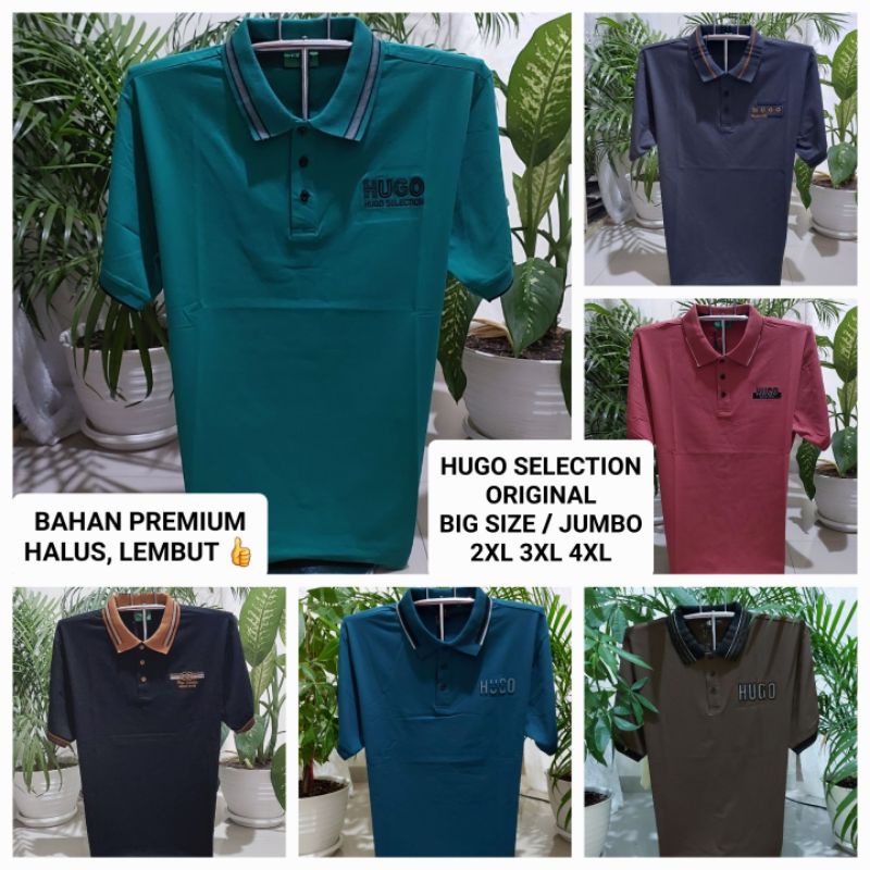 kaos HG SELECTION JUMBO kerah big size xxl xxxl xxxxl  size 2xl 3xl 4xl - kaos polo HS selection ori