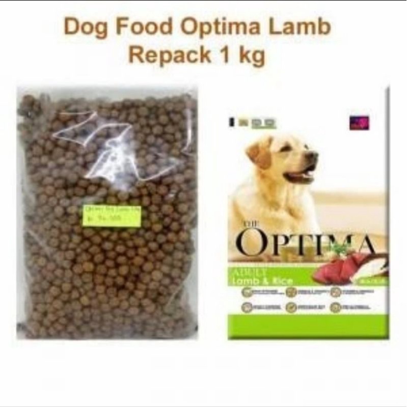 Optima Adult Lamb &amp; Rice Dog Food Makanan Anjing Dewasa - Repack 1kg