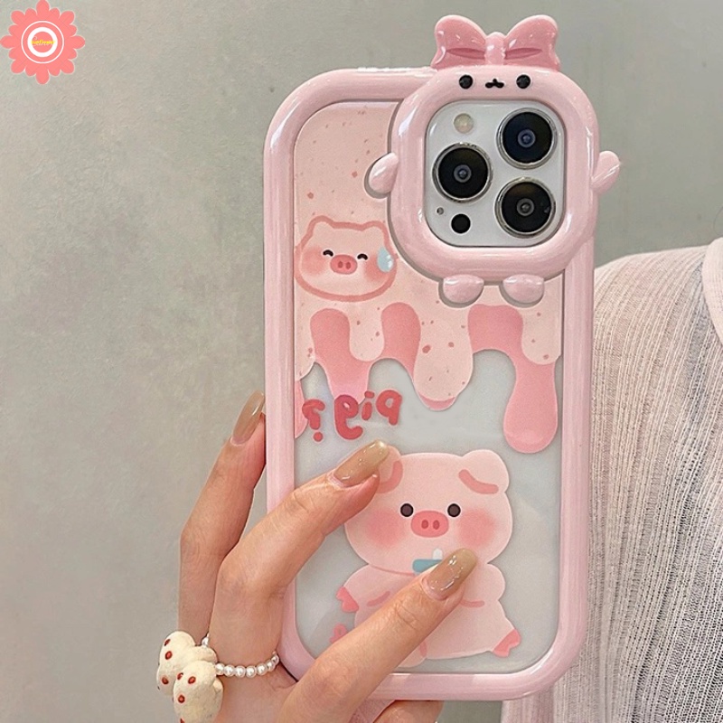 Case Motif Babi Es Krim 3D Untuk Oppo A17 A95 A77s A55 A74 A96 A76 A15 A17K A12 A5s A3s A12 A53 A16K A1K A16 A57 A54 A31 Az A16 Az A2 A9S 6 Cover Penutup Mesin Cuci