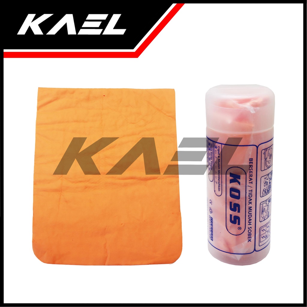 Lap Kanebo Koss High Quality Dengan Tabung Daya Serap Tinggi Tidak Mudah Sobek Berserat-Serat Canebo Chamois Serbaguna Mobil-Motor-Furnitur-dll Botol