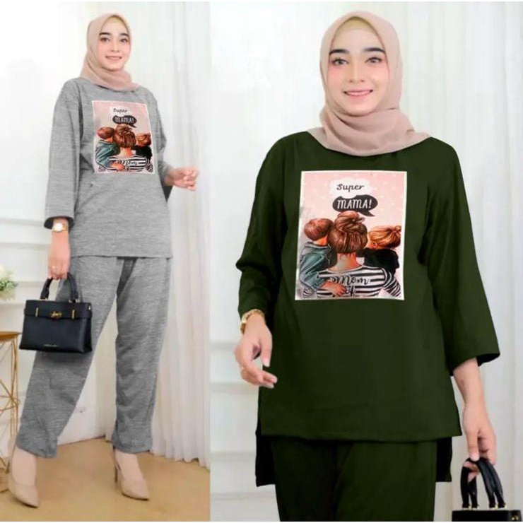 ONE SET OVERSIZE SUPER MAMA / SETELAN OVERSIZE SUPER MAMA