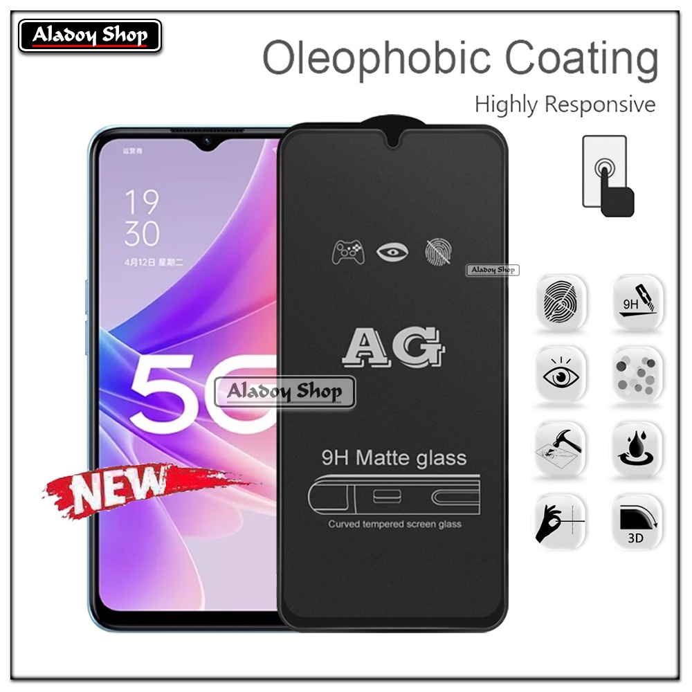 Oppo A57 5G/A77 5G PAKET 2IN1 Tempered Glass Matte Anti Glare Full Layar dan Tempered Glass Kamera