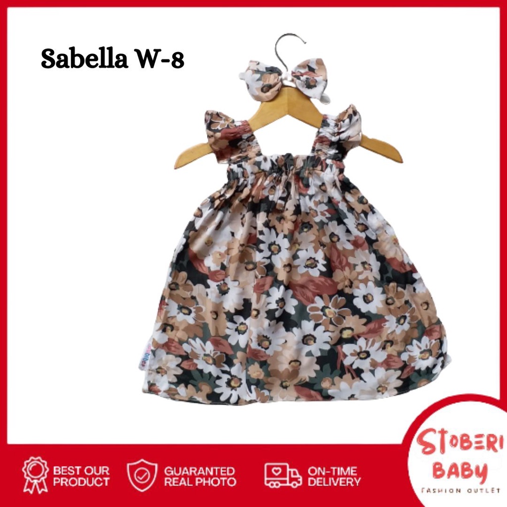 stoberi baby - BBB DRESS SABELLA dress anak perempuan bayi motif bunga lucu free headband