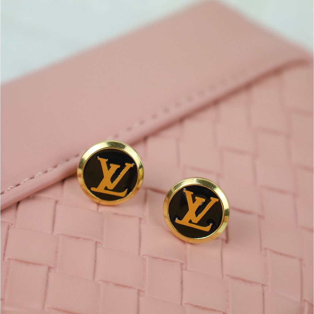 Anting Stud bulat L titanium korea style anti karat V