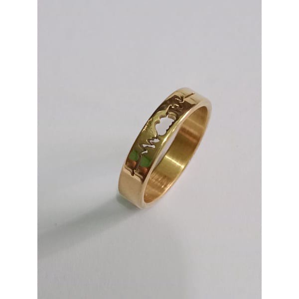 PROMO TERBARU/TERMURAH Cincin unik Antik Couple Pria Wanita Cincin Titanium Pola Ukir GOLD terbaru