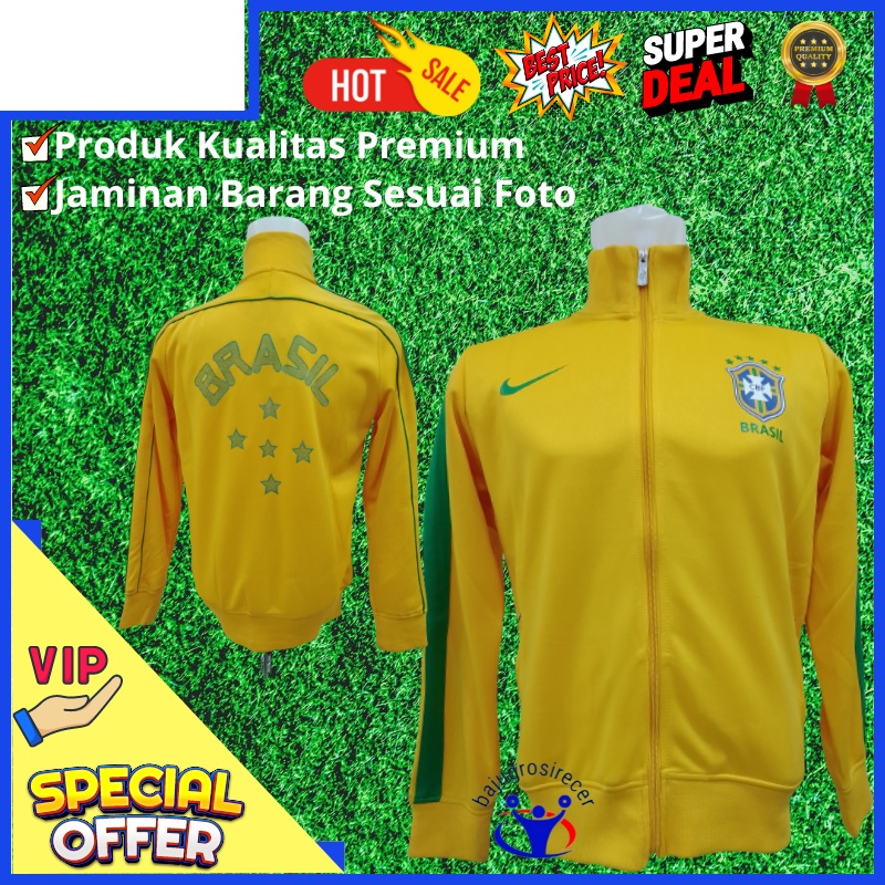 Jaket Brasil Kuning Grade ori Negara Piala Dunia / Jaket Bola Grade Ori Brasil / Jaket Kuning Import