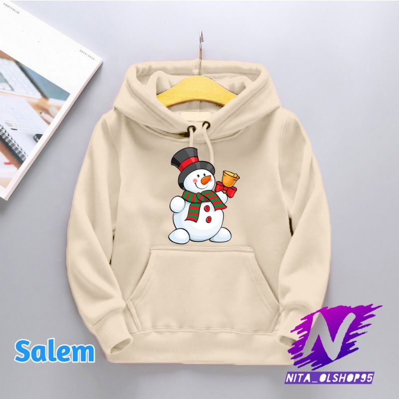 hoodie anak boneka salju lucu