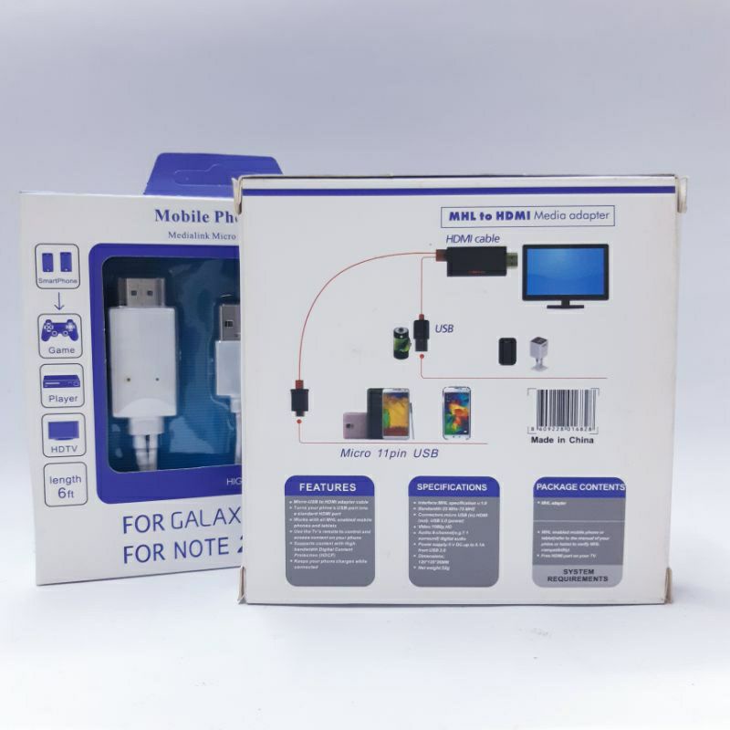 Kabel HDTV Mobile Phone HDTV Micro USB 3.0 To HDMI Cable