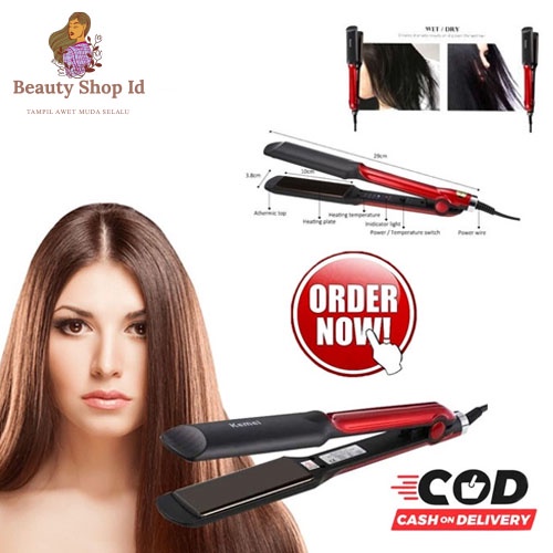 Beauty Jaya -  Kemei KM-531 Catok rambut Lurus temperatur suhu ionic Elektric Straightener Profesional