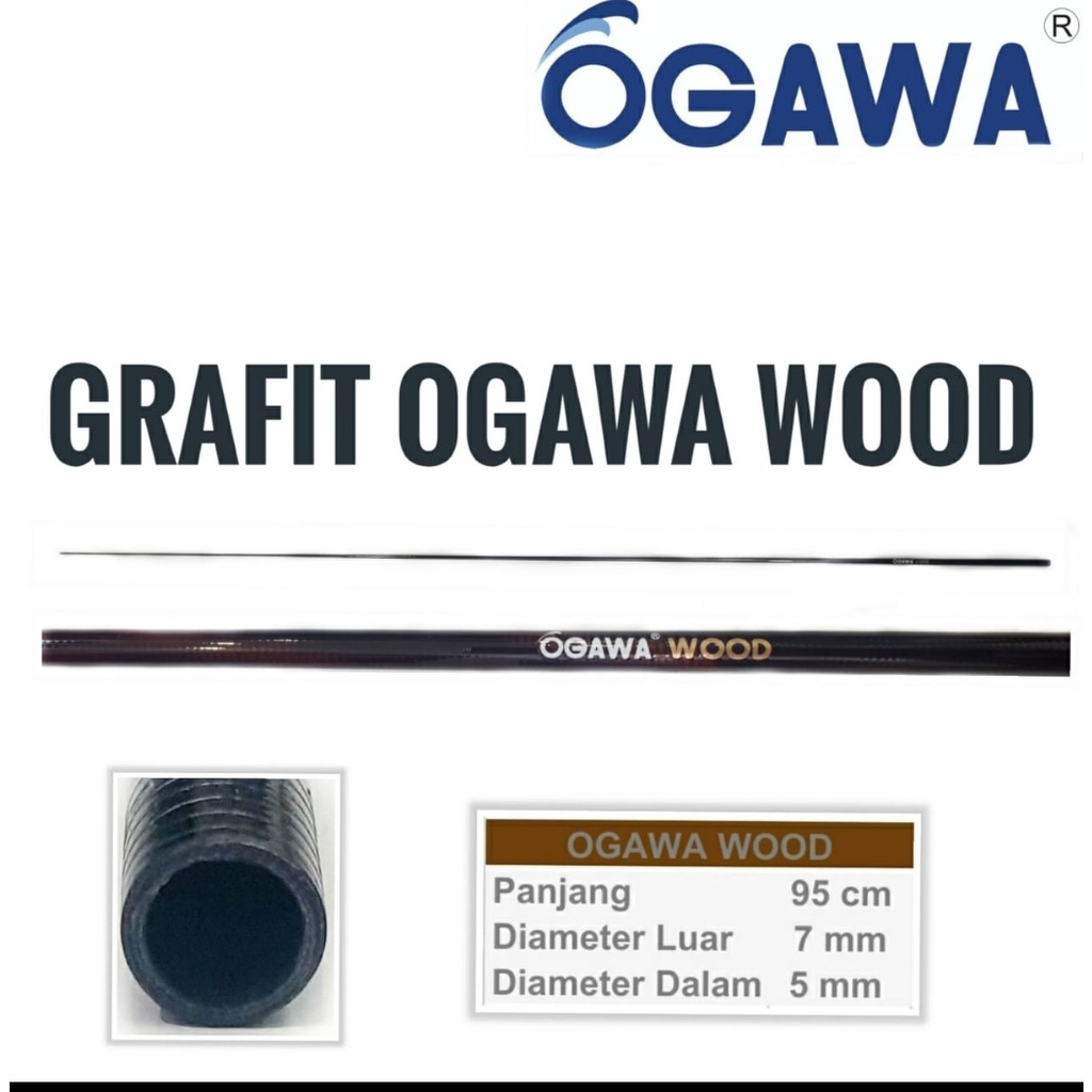 Bahan joran pancing.... Blank grafit Ogawa wood 90 cm