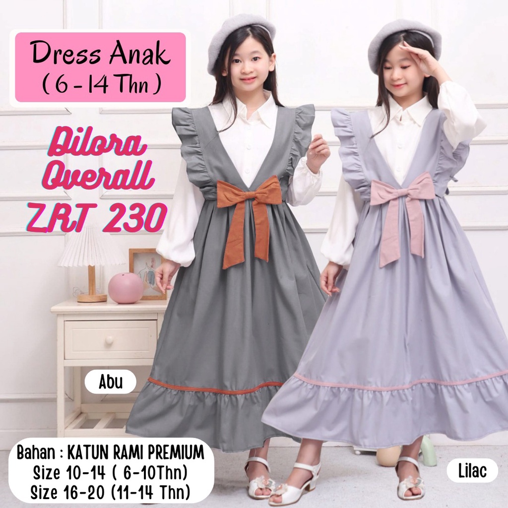 ( 6 - 14 TAHUN ) Baju Dress Panjang Anak Perempuan Tanggung / Baju Gamis Muslim Anak Perempuan/ Lais
