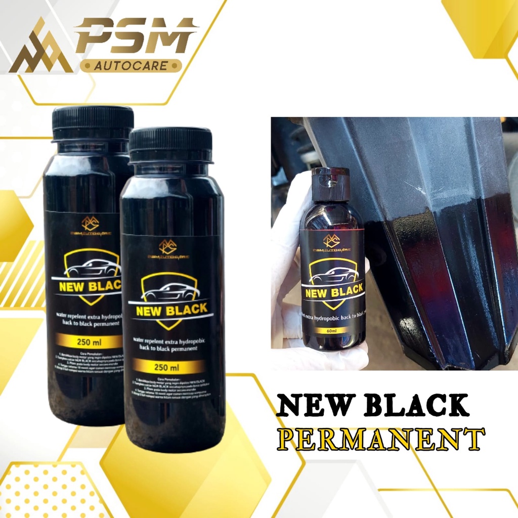 NEW BLACK premium 250ml [Penghitam motor/mobil, Trim Restorer, Dasboard, Body motor/ mobil]