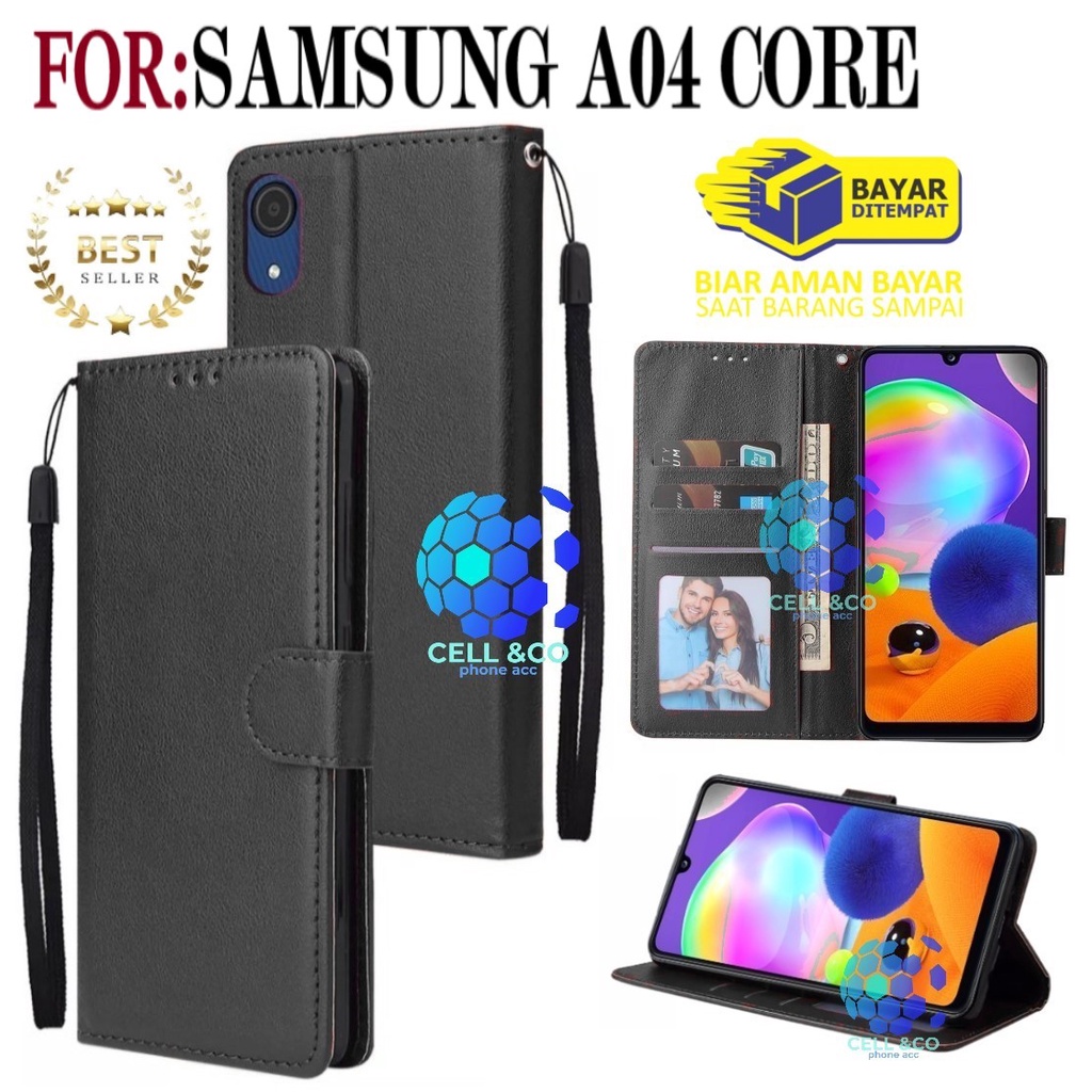 NEW SAMSUNG A04 CORE TERBARU CASE FLIP LEATHER WALLET PREMIUM FLIP CASE BUKA TUTUP KESING HP CASING FLIP CASE WALLET SAMSUNG A04 CORE